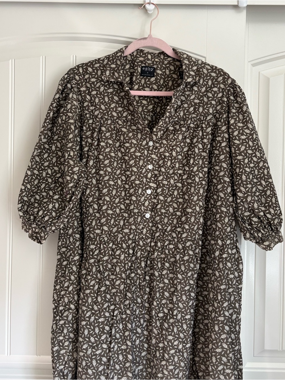 ESBY APPAREL PHILIPPA DRESS BASIL RISTRA Brown size Medium - Picture 3 of 9